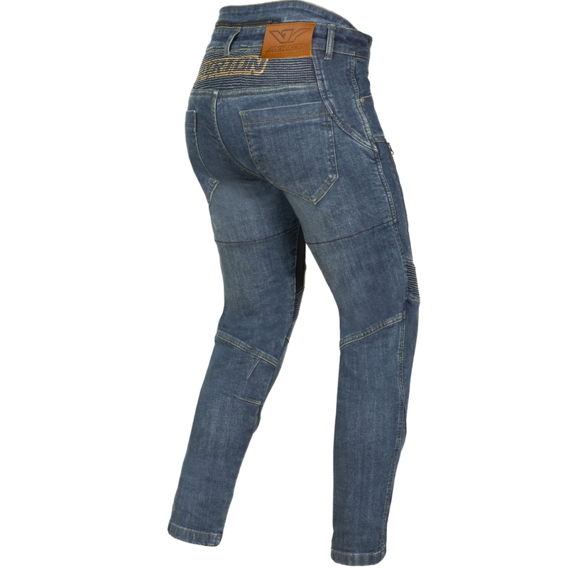 Pantalones vaqueros de moto para mujer Ayrton 505, color azul lavado.