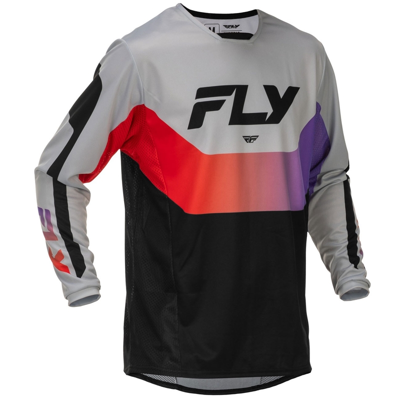 Camiseta de motocross FLY Racing Kinetic USA gris-rojo-morado-negro