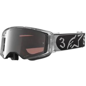 Gafas de motocross Alpinestars Supertech Vision DNGR38 XXV negro-plata con plexiglás plateado espejo