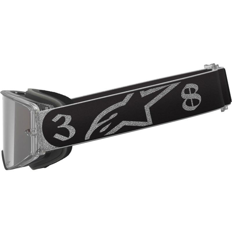 Gafas de motocross Alpinestars Supertech Vision DNGR38 XXV negro-plata con plexiglás plateado espejo