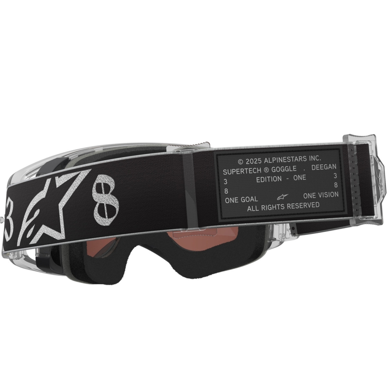 Gafas de motocross Alpinestars Supertech Vision DNGR38 XXV negro-plata con plexiglás plateado espejo