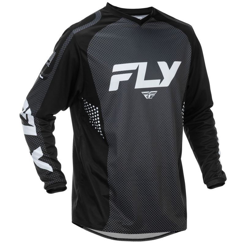 Camiseta de motocross FLY Racing F-16 en blanco y negro