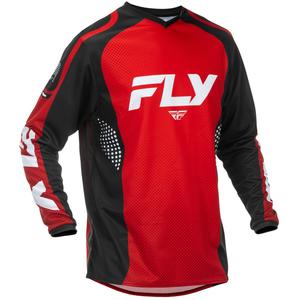 Camiseta de motocross FLY Racing F-16 roja, negra y blanca