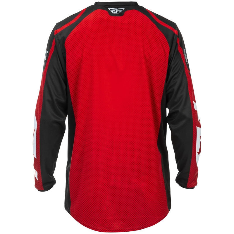 Camiseta de motocross FLY Racing F-16 roja, negra y blanca