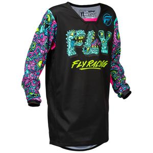 Camiseta de motocross para niños FLY Racing KINETIC MUTANT negro-multicolor
