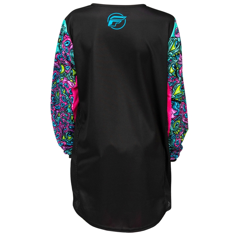 Camiseta de motocross para niños FLY Racing KINETIC MUTANT negro-multicolor