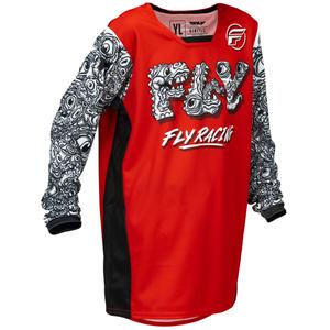 Camiseta de motocross infantil FLY Racing KINETIC MUTANT rojo-blanco-negro