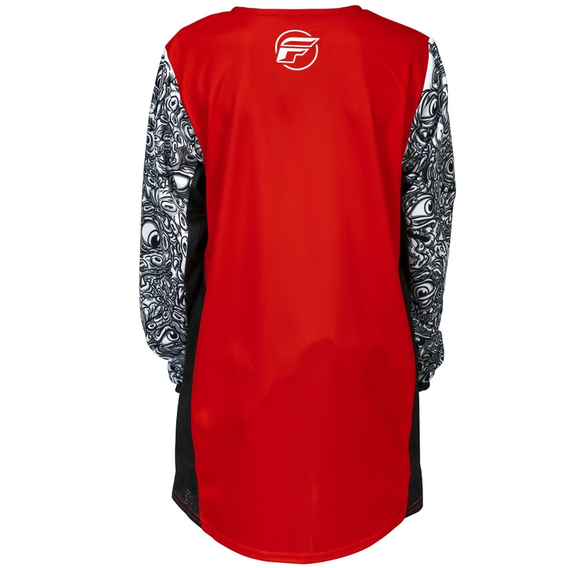 Camiseta de motocross infantil FLY Racing KINETIC MUTANT rojo-blanco-negro