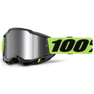 Gafas de motocross 100% Accuri 2 amarillo fluo con plexiglás plateado