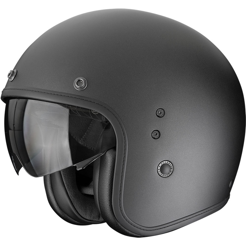 Casco abierto de moto Scorpion Belfast EVO Solid, negro perla mate