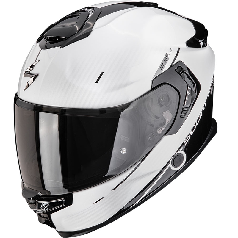 Casco integral de motocicleta Scorpion EXO-GT SP Air Asphalt blanco perla-negro