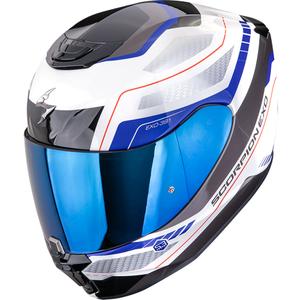 Casco integral de moto Scorpion EXO-391 Leo blanco-azul