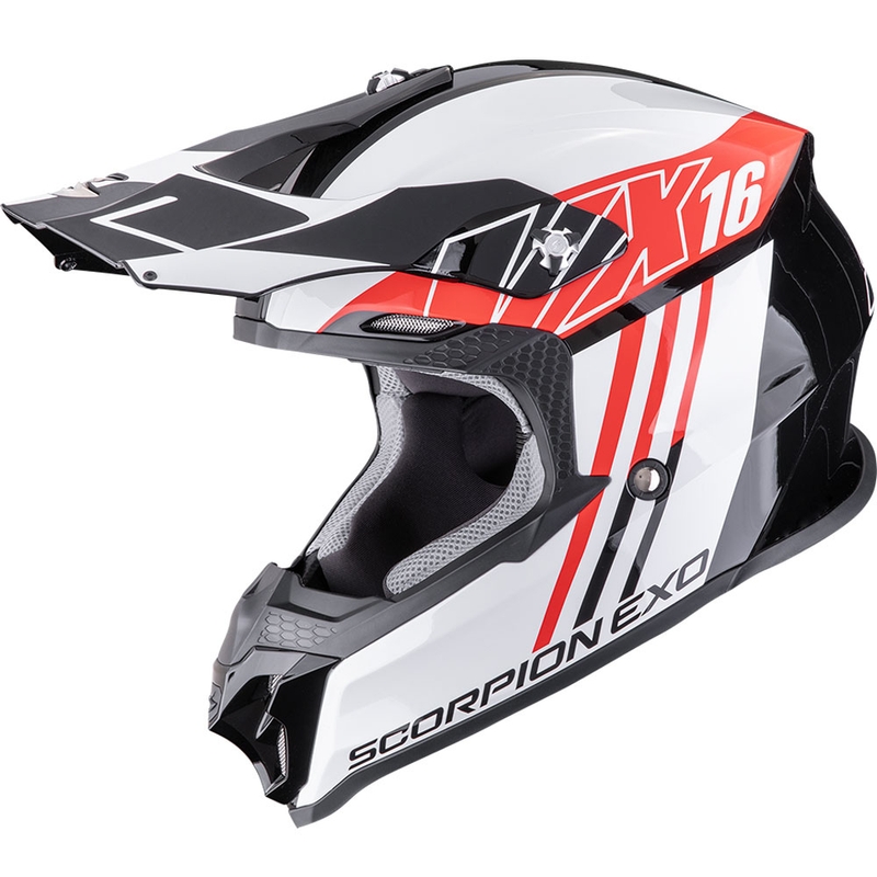 Casco de motocross Scorpion VX-16 EVO Air Lignes negro-rojo