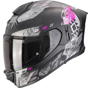 Casco integral de moto Scorpion EXO-530 Air Hadji en negro mate y rosa