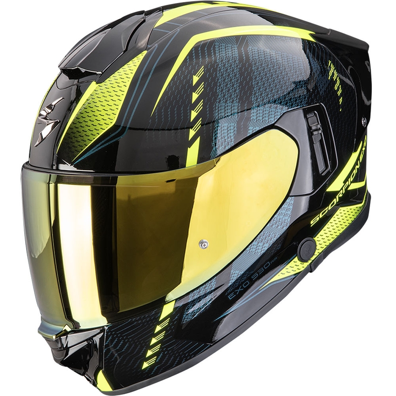 Casco integral de moto Scorpion EXO-530 Air Theras negro-amarillo fluo