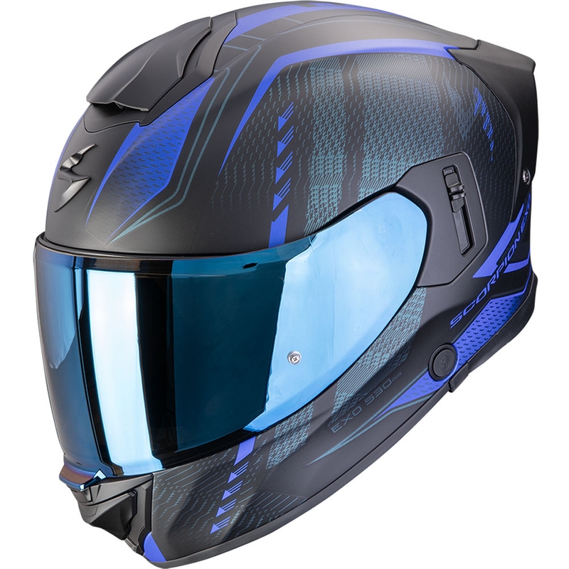 Casco integral de moto Scorpion EXO-530 Air Theras negro mate-azul