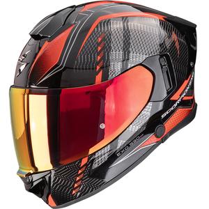 Casco integral de moto Scorpion EXO-530 Air Theras negro metalizado-rojo