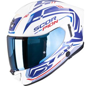 Casco integral de moto Scorpion EXO-530 Air Slope blanco-azul-rojo