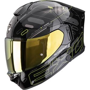 Casco integral de moto Scorpion EXO-530 Air Fond negro-amarillo fluo