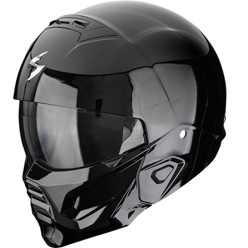 Casco abierto con máscara Scorpion EXO-COMBAT II Negro sólido