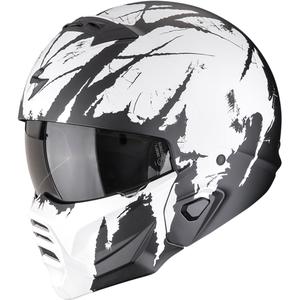 Casco abierto con máscara Scorpion EXO-COMBAT II Marauder negro mate-blanco