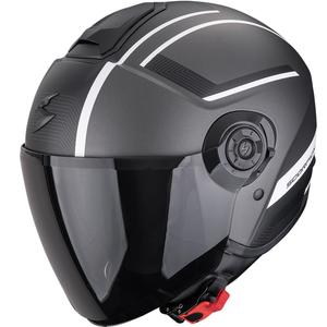Casco de moto abierto Scorpion EXO-CITY II Cosmos en color plata mate y blanco