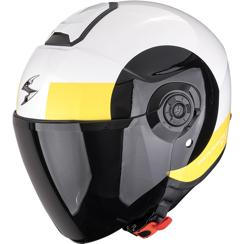 Casco de moto jet Scorpion EXO-CITY II Sheer blanco-negro-amarillo