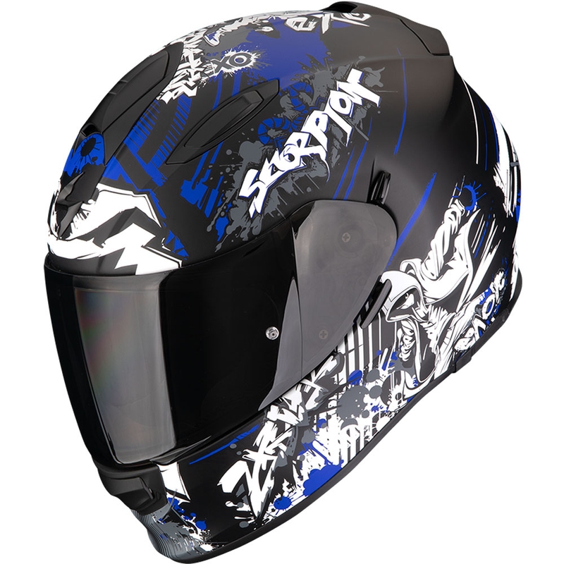 Casco integral de moto Scorpion EXO-491 Spector negro mate-azul