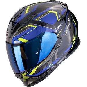Casco integral de moto Scorpion EXO-491 Zumo negro-azul-amarillo fluo