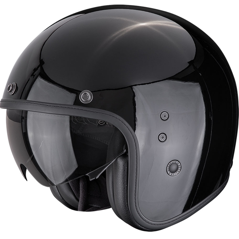 Casco de moto abierto Scorpion Belfast EVO Solid, color negro