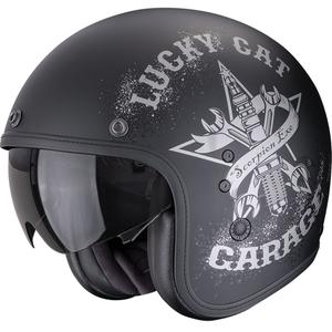 Casco de moto abierto Scorpion Belfast Hangar negro mate-plata