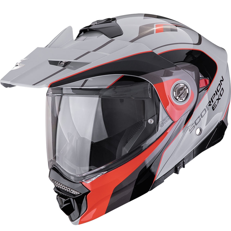 Casco de moto enduro Scorpion ADX-2 Kamps gris-rojo