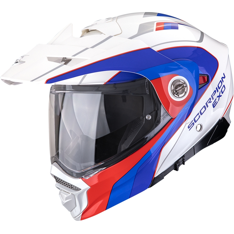 Casco de moto enduro Scorpion ADX-2 Kamps blanco-rojo-azul
