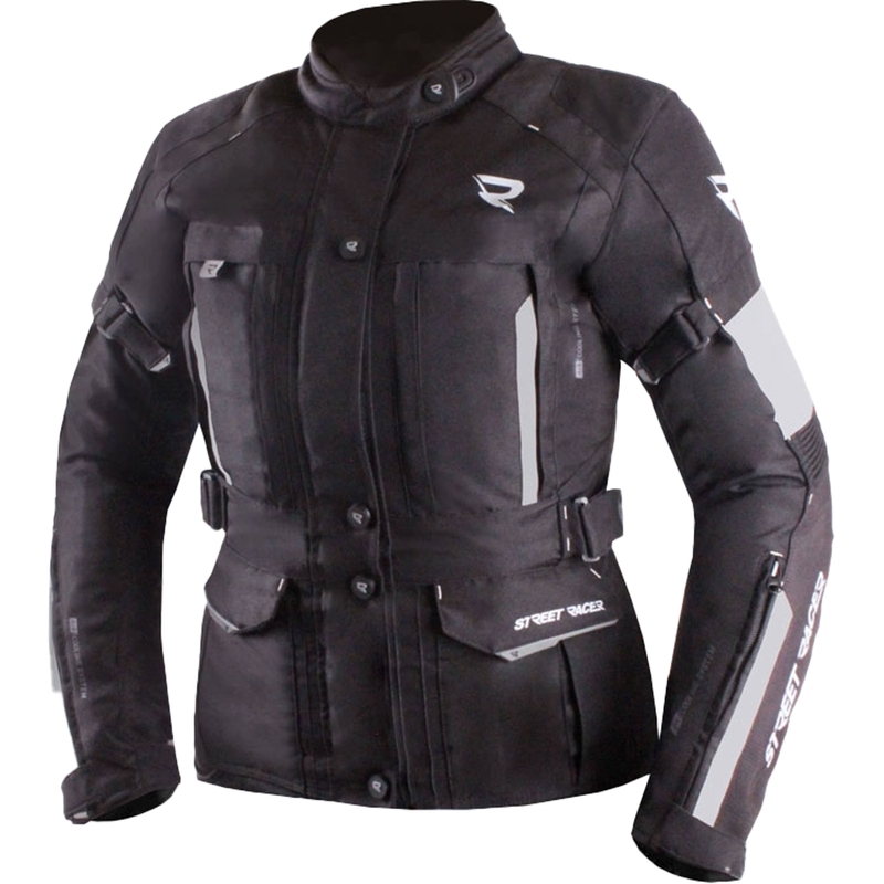 Chaqueta de moto para mujer Street Racer Hilax negro-gris