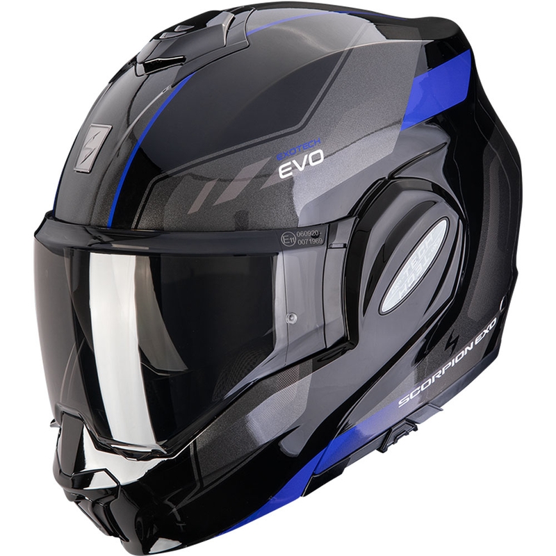 Casco de moto abatible Scorpion EXO-TECH EVO Socius negro-azul