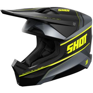 Casco de motocross Shot Furious Dust amarillo fluorescente mate