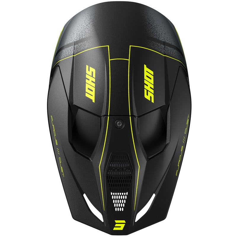 Casco de motocross Shot Furious Dust amarillo fluorescente mate