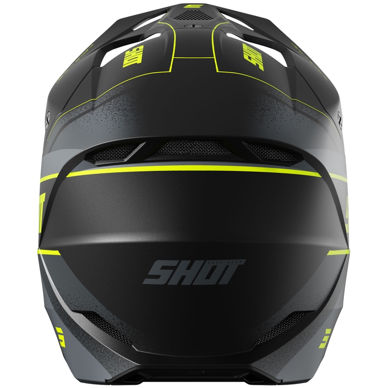 Casco de motocross Shot Furious Dust amarillo fluorescente mate