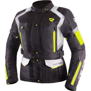 Chaqueta de moto para mujer Street Racer Hilax negro-gris-amarillo flúor