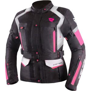 Chaqueta de moto para mujer Street Racer Hilax negro-gris-rosa