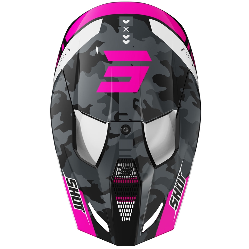 Casco de motocross Shot Furious Flash rosa brillante