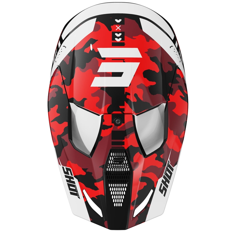 Casco de motocross Shot Furious Flash rojo brillante
