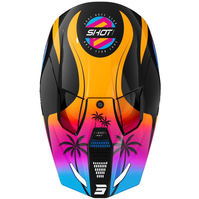 Casco de motocross Shot Furious Miami naranja brillante