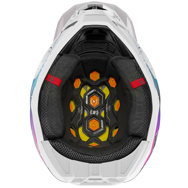 Casco de motocross Shot Lite Racing blanco perla-rosa