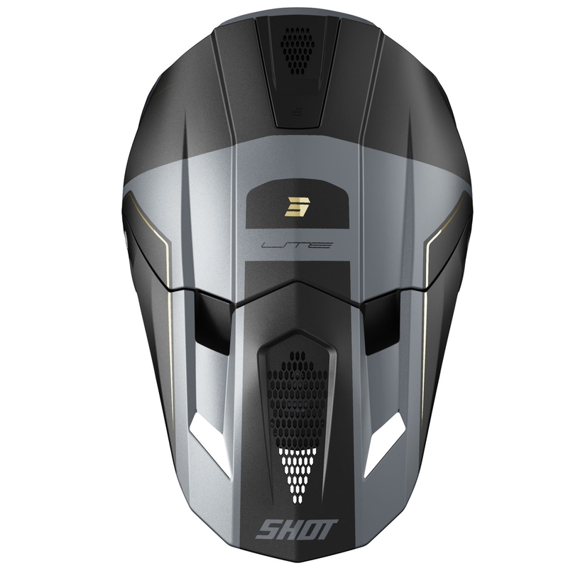 Casco de motocross Shot Lite S10 negro mate-gris