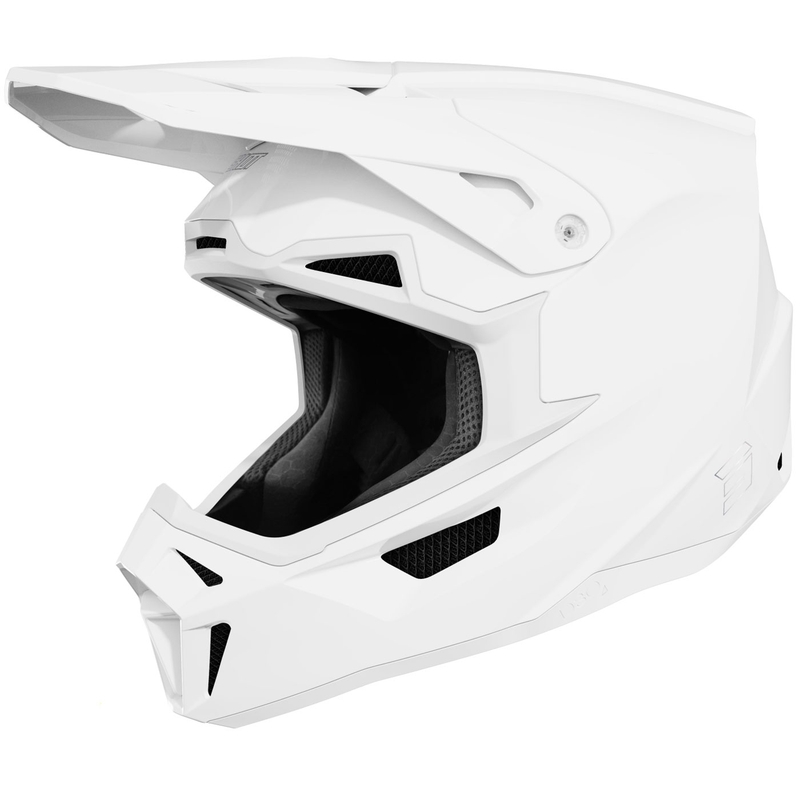 Casco de motocross Shot Lite Solid blanco brillante