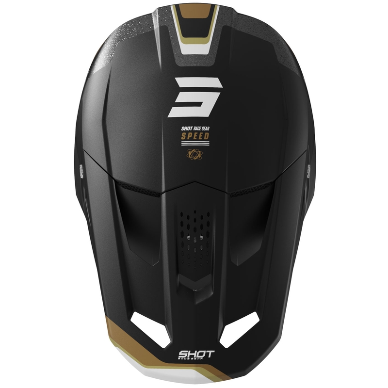 Casco de motocross Shot Speed Atomic dorado mate