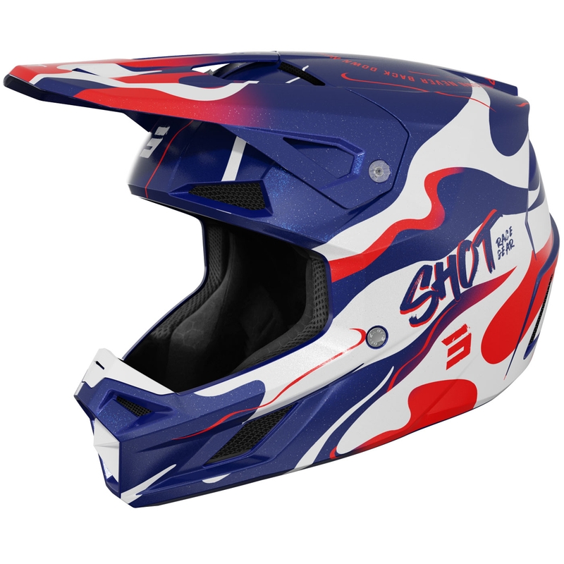Casco de motocross Shot Speed Beast azul perla-rojo