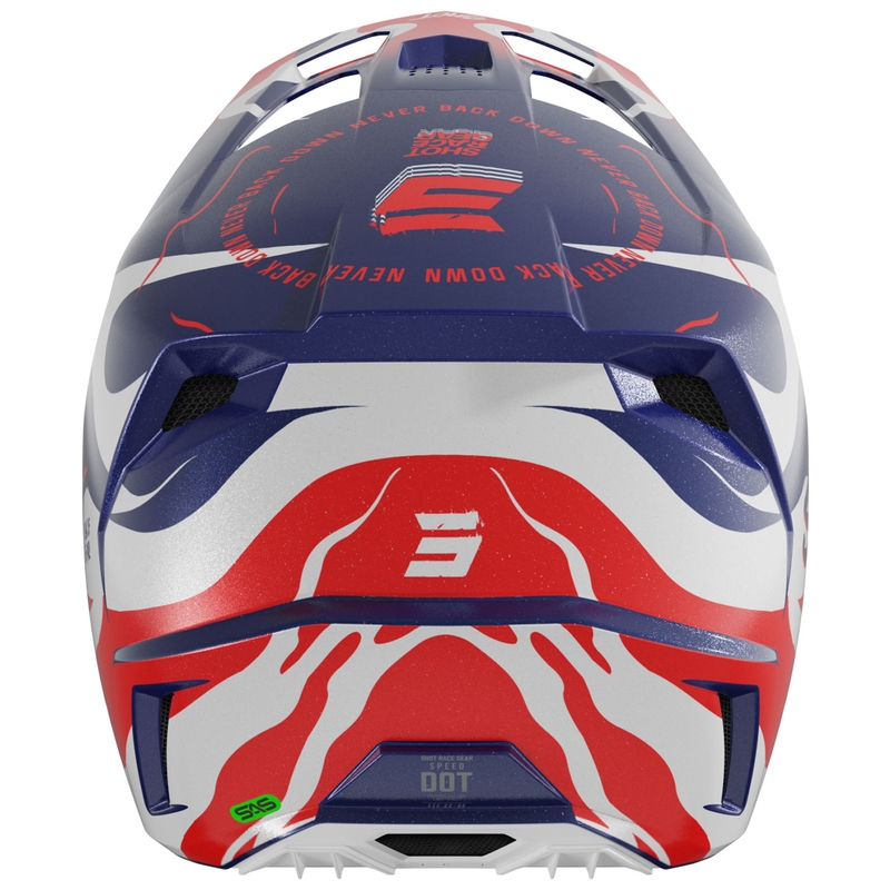 Casco de motocross Shot Speed Beast azul perla-rojo