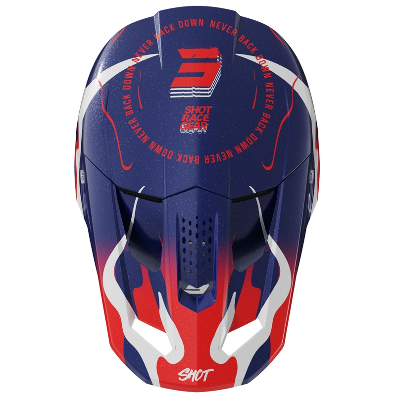 Casco de motocross Shot Speed Beast azul perla-rojo